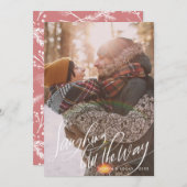 Laughing All Way Script Weihnachtsfotokarte Einladung (Vorne/Hinten)