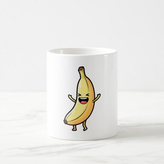 Laughing Banana – Cute Kawaii Illustration Kaffeetasse (Mittel)