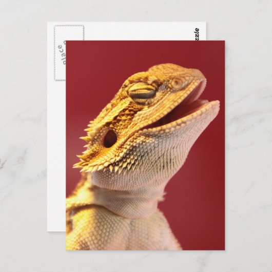 Laughing Bartded Dragon Postkarte (Vorne/Hinten)