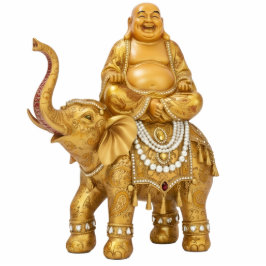 Laughing Buddha Riding Elephant 2D statue Freistehende Fotoskulptur