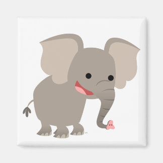 Laughing Cartoon Elephant Magnet