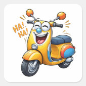 Laughing Cartoon Scooter Character Sticker (Vorderseite)