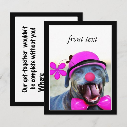Laughing Dog Einladung (Vorne/Hinten)