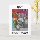 "LAUGHING DONKEY GREETING" FOR "40th" BIRTHDAY Karte (Gelbe Blume)