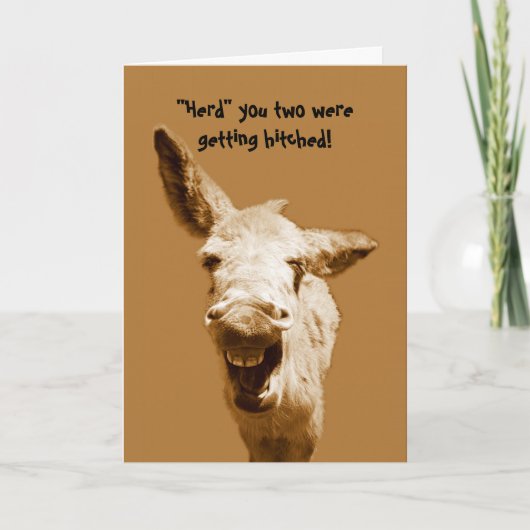 Laughing Donkey Wedding Wishes Karte (Vorderseite)