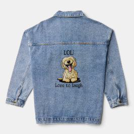 Laughing Doodle Dog KiniArt Denim Jacket Jeansjacke