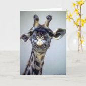 Laughing Giraffe Karte (Gelbe Blume)