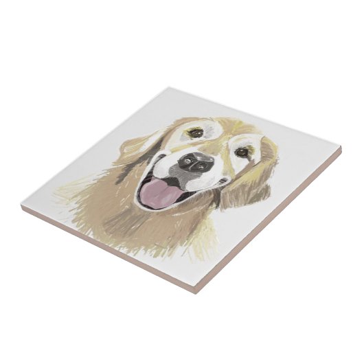 Laughing Golden Retriever Fliese (Seite)