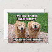 Laughing Golden Retriever Funny Shellfish Joke Postkarte (Vorne/Hinten)