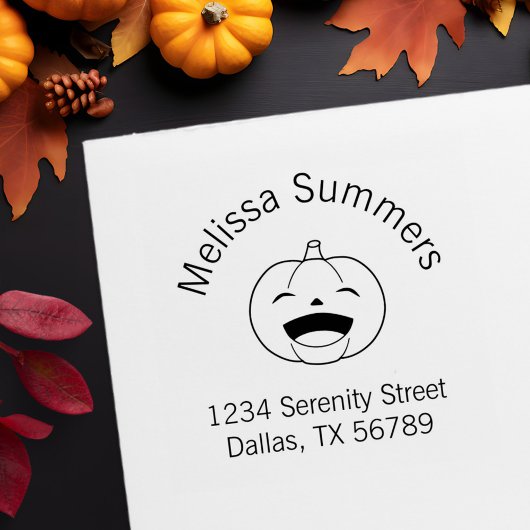 Laughing Halloween Pumpkin Address Gummistempel
