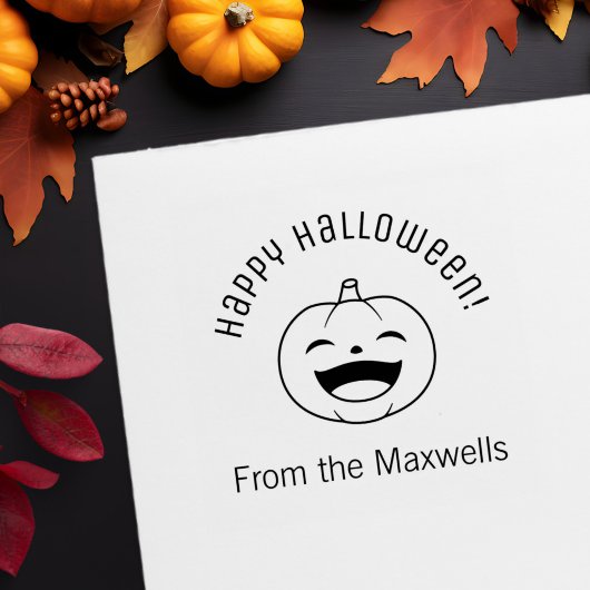 Laughing Halloween Pumpkin Arch Message Permastempel