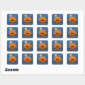 Laughing Halloween Pumpkin Custom Text Quadratischer Aufkleber (Blatt)
