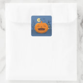 Laughing Halloween Pumpkin Quadratischer Aufkleber (Tasche)
