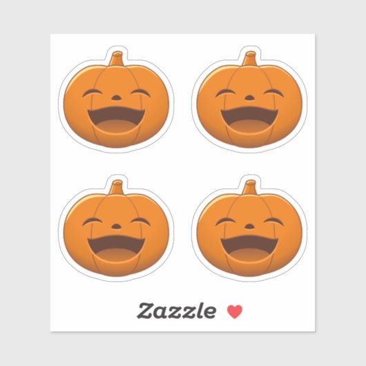 Laughing Halloween Pumpkin, Set of 4 Aufkleber (Blatt)