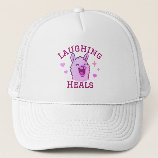 Laughing Heals Llama Trucker Hat Truckerkappe (Vorderseite)