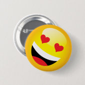 Laughing Heart Eyes Kawaii Emoji Button (Vorne & Hinten)