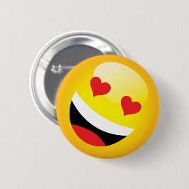 Laughing Heart Eyes Kawaii Emoji Button