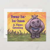 Laughing Hippo Art Postkarte (Vorne/Hinten)