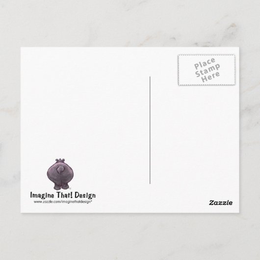 Laughing Hippo Art Postkarte (Rückseite)