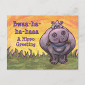 Laughing Hippo Art Postkarte (Vorderseite)