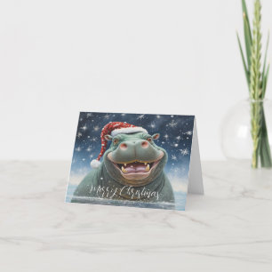 Laughing Hippo Weihnachtskarte Dankeskarte