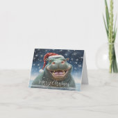 Laughing Hippo Weihnachtskarte Dankeskarte (Vorderseite)