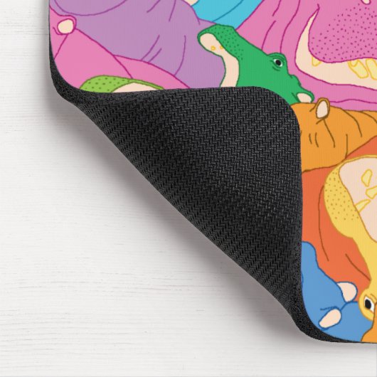 Laughing Hippos - bright colours Mousepad (Ecke)