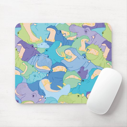 Laughing Hippos - cool colours Mousepad (Mit Mouse)