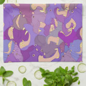 Laughing Hippos - purple Handtuch (Gefaltet)