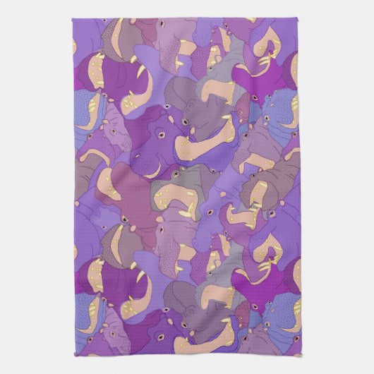 Laughing Hippos - purple Handtuch (Vertikal)
