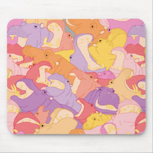 Laughing Hippos - warm colours Mousepad