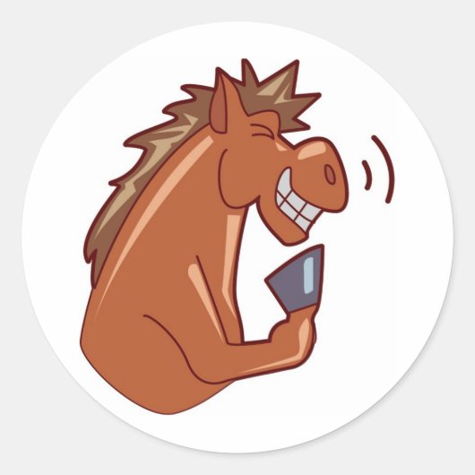 Laughing Horse Runder Aufkleber (Vorderseite)