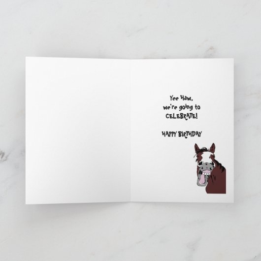 Laughing Horse Yee Haw Wir werden feiern Karte (Innenseite)