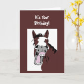 Laughing Horse Yee Haw Wir werden feiern Karte (Gelbe Blume)