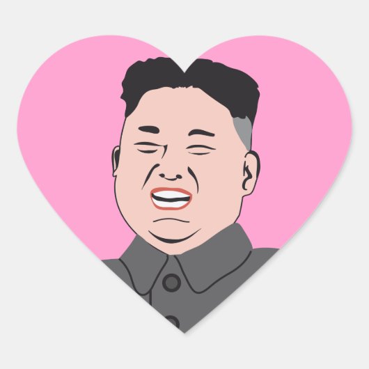Laughing Kim Jong-un Herz-Aufkleber (Vorderseite)