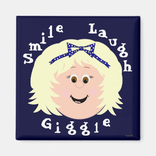 Laughing Kinder stehen vor Blonde Hair Magnet