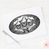 Laughing Koch Skulls Ovaler Aufkleber (Umschlag)