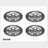 Laughing Koch Skulls Ovaler Aufkleber (Blatt)