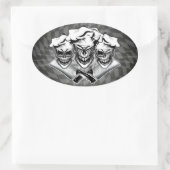 Laughing Koch Skulls Ovaler Aufkleber (Tasche)
