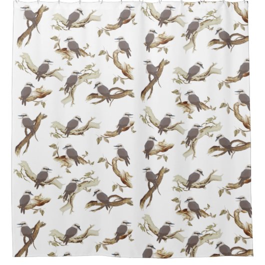 Laughing Kookaburra Australian Bird Eucalyptus Duschvorhang (Vorderseite)