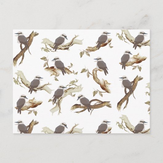 Laughing Kookaburra Australian Bird Eucalyptus Feiertagspostkarte (Vorderseite)