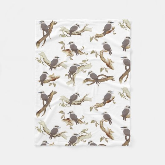 Laughing Kookaburra Australian Bird Eucalyptus Fleecedecke (Vorderseite)