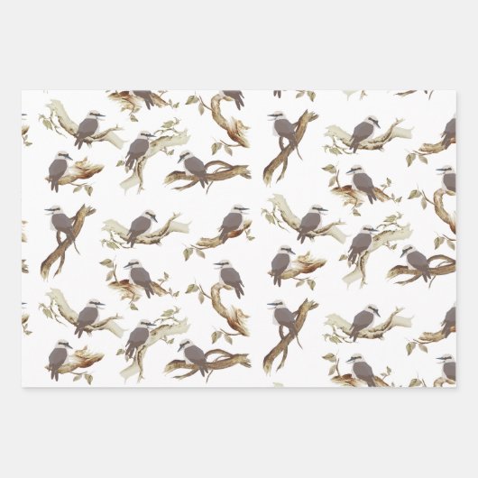 Laughing Kookaburra Australian Bird Eucalyptus Geschenkpapier Set (Vorderseite 3)