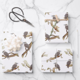 Laughing Kookaburra Australian Bird Eucalyptus Geschenkpapier Set