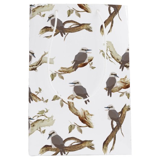 Laughing Kookaburra Australian Bird Eucalyptus Mittlere Geschenktüte (Vorderseite)