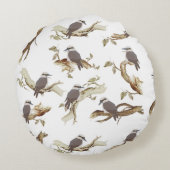 Laughing Kookaburra Australian Bird Eucalyptus Rundes Kissen (Rückseite)