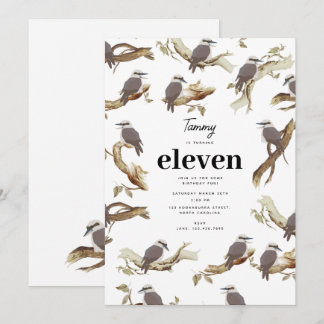 Laughing Kookaburra Australian Eucalyptus Birthday Einladung