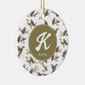 Laughing Kookaburra Australian Eucalyptus Monogram Keramik Ornament (Rechts)
