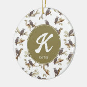 Laughing Kookaburra Australian Eucalyptus Monogram Keramik Ornament (Links)