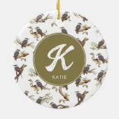 Laughing Kookaburra Australian Eucalyptus Monogram Keramik Ornament (Hinten)